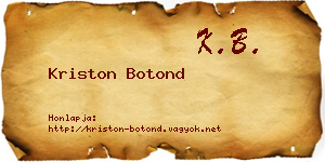 Kriston Botond névjegykártya